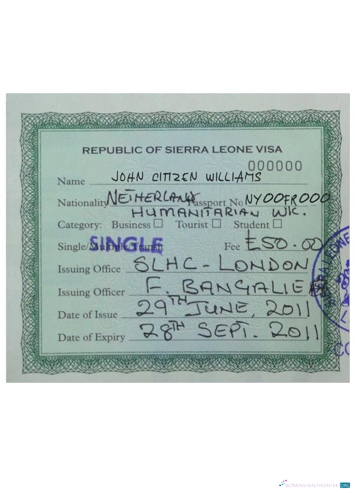Download SIERRA LEONE visa Photoshop template